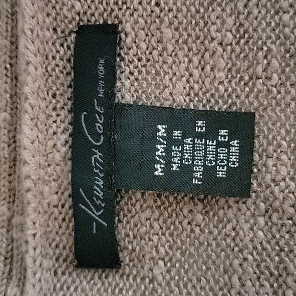 Kenneth Cole Cardigan Sweater Shawl Long Sleeve Open Front Slub Knit Collar M - Picture 9 of 12